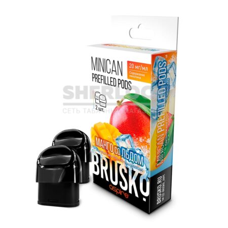 Предзаправленный картридж Brusko Minican Prefilled Pods, 2.4мл, Манго со льдом (2шт)