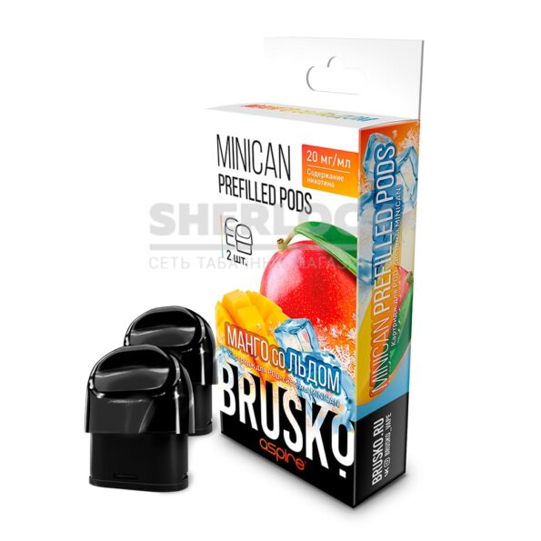 Предзаправленный картридж Brusko Minican Prefilled Pods, 2.4мл, Манго со льдом (2шт)