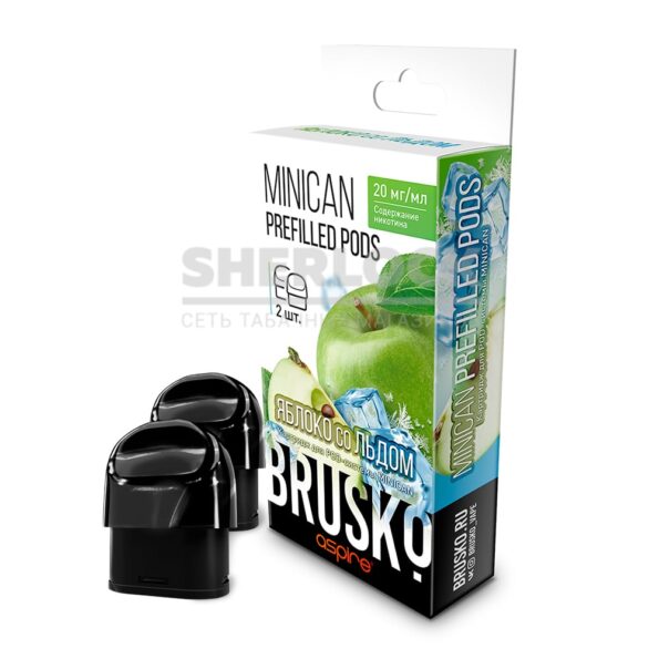 Предзаправленный картридж Brusko Minican Prefilled Pods, 2.4мл, Яблоки со льдом (2шт)