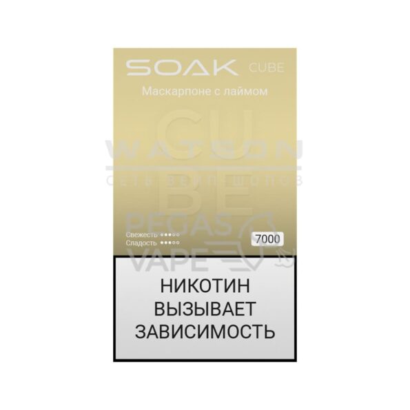 Электронная сигарета SOAK CUBE Black 7000 (Маскарпоне с лаймом)