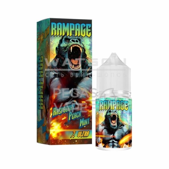 Жидкость RAMPAGE Ultra 2 Raspberry Peach Mint (Малина Персик Мята) 30 мл 2% (20 мг/мл) Strong