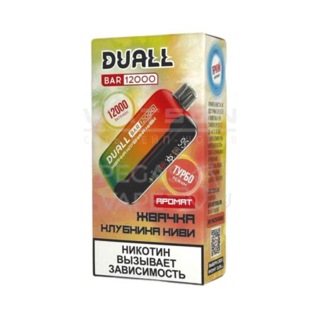 Электронная сигарета DUALL BAR 12000 (Жвачка, Клубника, Киви)