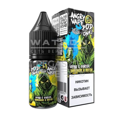 Жидкость ANGRY VAPE x PODONKI (Фреш Фейхоа Лимон Мята) 30 мл 2% (20 мг/мл)