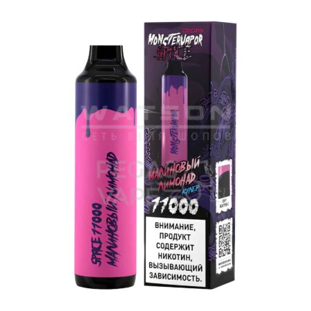 Электронная сигарета MONSTERVAPOR SPACE 11000 (Малиновый лимонад)