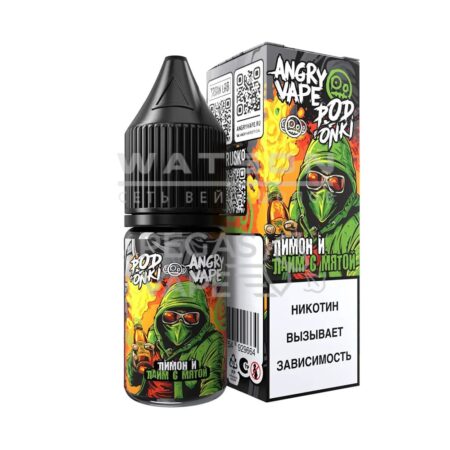 Жидкость ANGRY VAPE x PODONKI (Лимон Лайм Мята) 30 мл 2% (20 мг/мл)