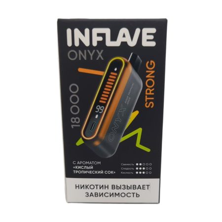 Электронная сигарета INFLAVE ONYX 18000 STRONG (Кислый тропический сок)