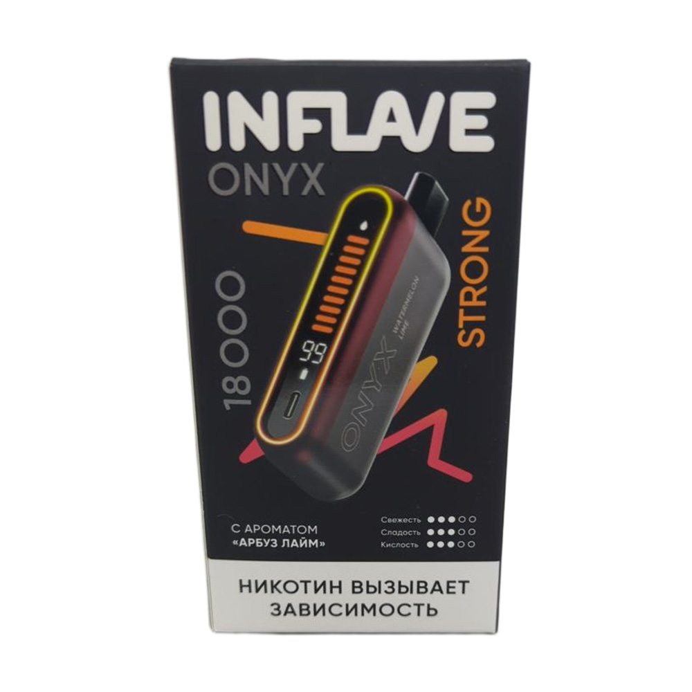 Электронная сигарета INFLAVE ONYX 18000 STRONG (Арбуз лайм) Электронная сигарета INFLAVE ONYX 18000 STRONG (Арбуз лайм)