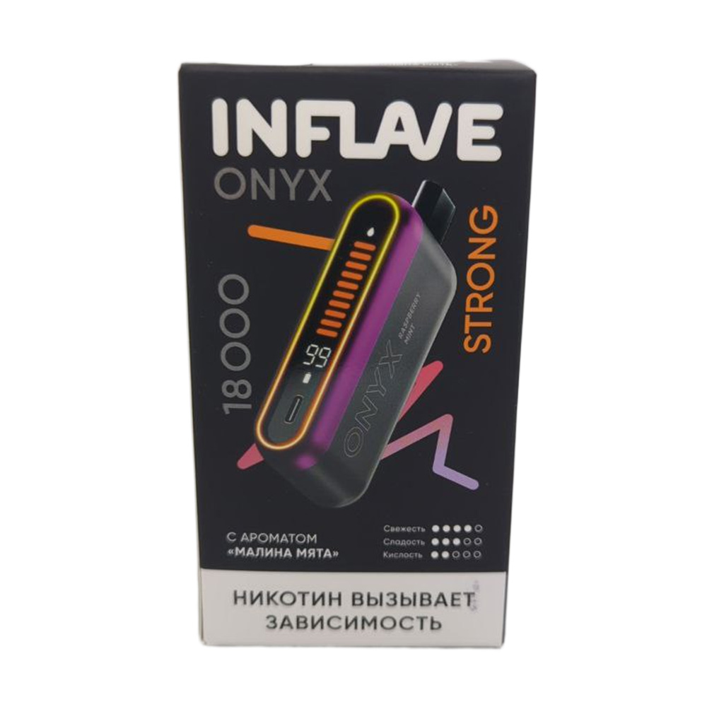 Электронная сигарета INFLAVE ONYX 18000 STRONG (Малина мята) Электронная сигарета INFLAVE ONYX 18000 STRONG (Малина мята)