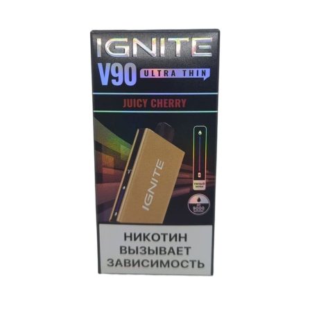 Электронная сигарета IGNITE V-90 (9000) GOLD (Сочная вишня)
